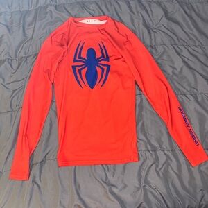 Under Armour Red and Blue Spider Long Sleeve